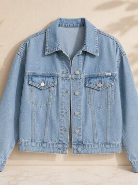 💙 Lee Women's Cropped Light Wash Denim Jacket ✨